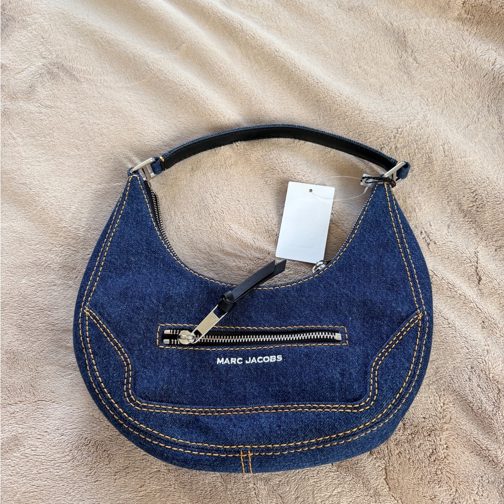 Marc Jacobs Denim Hobo Bag with Black Accents